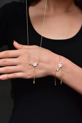 ست نقره طلائی زنانه زیرکن Papatya Silver - کد 221815067