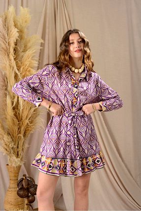 لباس بنفش زنانه بافتنی Park Moda - کد 917577210
