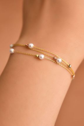 دستبند نقره طلائی زنانه 925 عیار Papatya Silver - کد 349288630