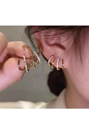 گوشواره استیل (فولاد) طلائی زنانه استیل (فولاد) VenüsDesign - کد 786480194