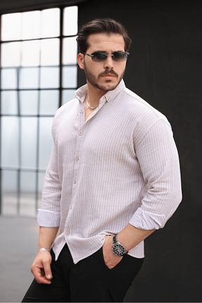 پیراهن بژ مردانه یقه ایستاده Valiberta - کد 917664324