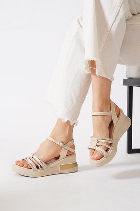 صندل بژ زنانه پاشنه ضخیم Moda Pie - کد 917691481