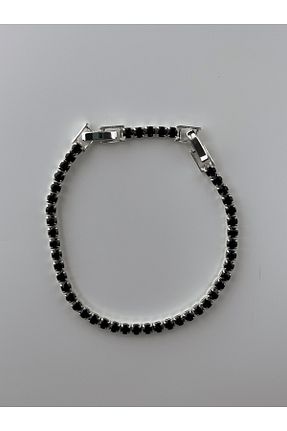 دستبند استیل (فولاد) مشکی زنانه سنک زیرکون LUNARJA - کد 917724588