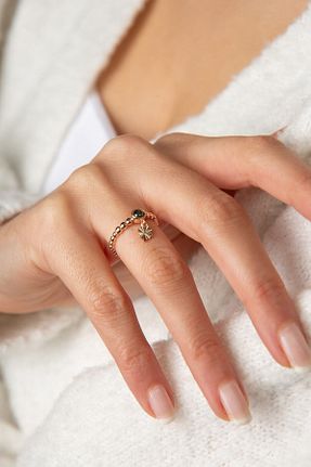 انگشتر نقره طلائی زنانه زیرکن Papatya Silver - کد 79667709