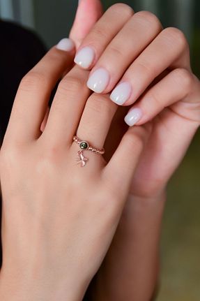 انگشتر نقره خاکی زنانه زیرکن Papatya Silver - کد 134622829