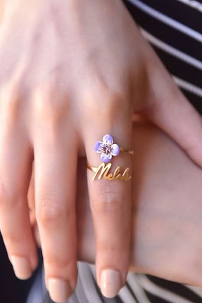 انگشتر نقره بنفش زنانه زیرکن Papatya Silver - کد 335629588