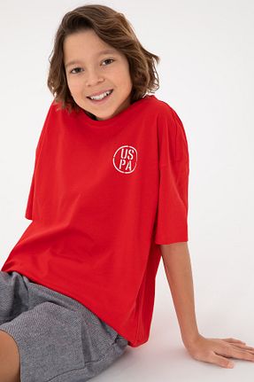 تیشرت قرمز بچه گانه اورسایز U.S. Polo Assn. - کد 891792267