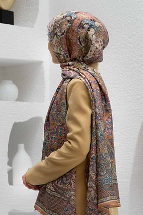 شال صورتی زنانه ابریشم Vissona - کد 917777793