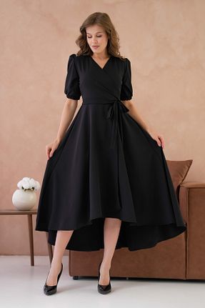 لباس مجلسی و فارغ التحصیلی مشکی زنانه کرپ WOMAN VISION - کد 917780033