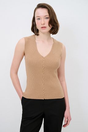 بلوز قهوه ای زنانه ساده adL - کد 906411108