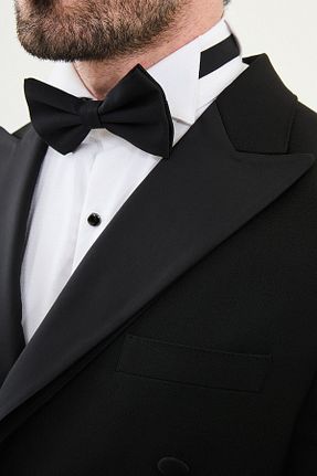 کت و شلوار مشکی مردانه یقه پرستوئی Mcr - کد 917811638