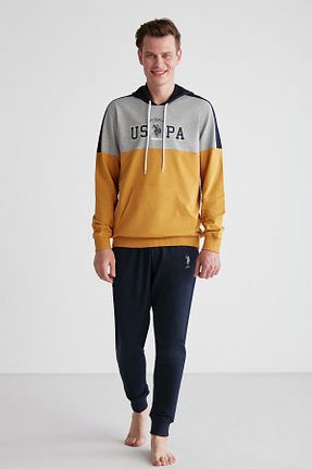 ست لباس راحتی زرد مردانه طرح دار U.S. Polo Assn. - کد 767131443
