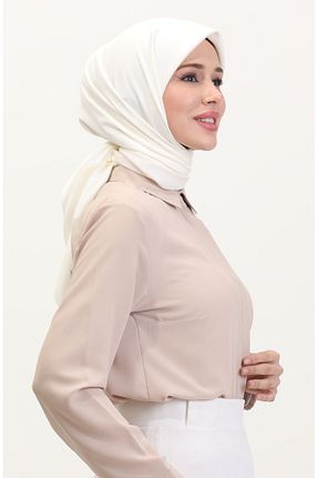 روسری بژ ساده sefamerve - کد 917827733