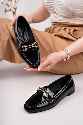 بابت مشکی زنانه چرم لاکی Aymood - کد 920758474