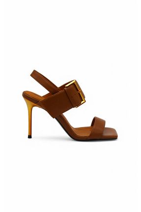 صندل قهوه ای زنانه پاشنه نازک Gizzelli shoes - کد 917821977