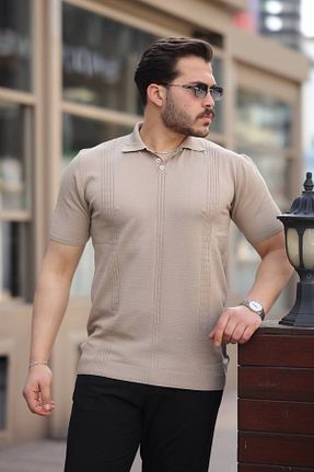 تیشرت بژ مردانه یقه پولو ROBERTO BORNOVA - کد 917819467