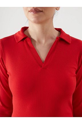 بادی قرمز زنانه یقه پولو LC Waikiki - کد 920759780