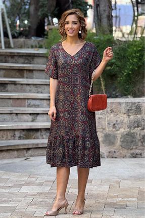 لباس زرشکی زنانه بافتنی Nevin Kaya Moda - کد 920767104