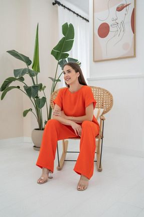 ست بالاتنه و پائین تنه نارنجی زنانه جین fh fashionhere - کد 936078902
