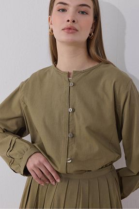 ست بالاتنه و پائین تنه سبز زنانه بافتنی Moca - کد 917952412