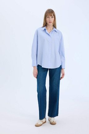 پیراهن آبی زنانه رگولار Defacto - کد 917944715