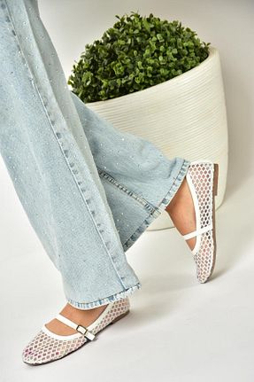 بابت سفید زنانه چرم مصنوعی Fox Shoes - کد 917976543