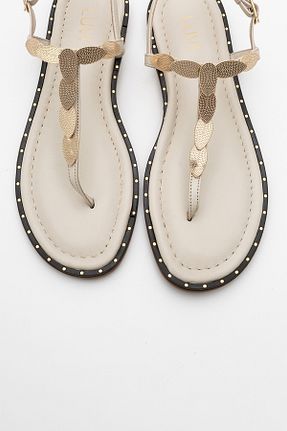 صندل بژ زنانه پاشنه تخت luvishoes - کد 917992064