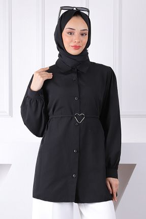 تونیک حجاب مشکی زنانه مخلوط پلی استر İmajButik - کد 919727004