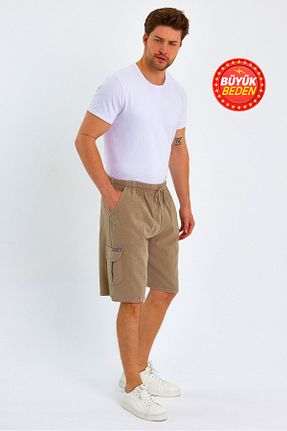 شلوارک و برمودا سایز بزرگ قهوه ای مردانه فاق نرمال Dechers - کد 919761786