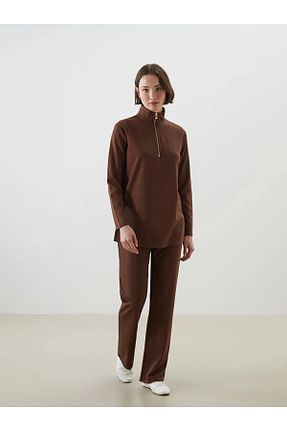 شلوار کرمگن قهوه ای زنانه پاچه کش دار LC Waikiki - کد 919801781