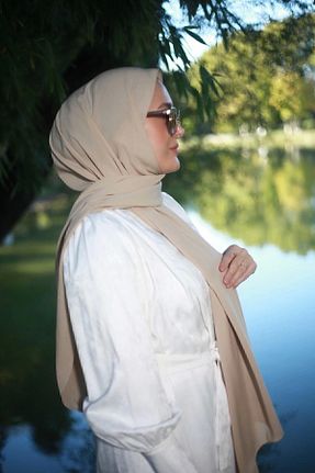 شال بژ زنانه Medine İpeği Mode Scarf - کد 411977619