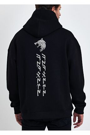 سوئیشرت مشکی مردانه ساده Uniquetex - کد 853555318