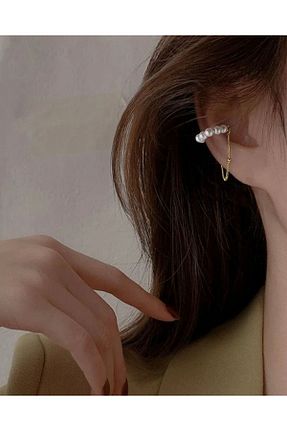 گوشواره غضروفی جواهر طلائی زنانه مروارید monalisatoka - کد 836844357