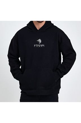 سوئیشرت مشکی مردانه ساده Uniquetex - کد 853555318