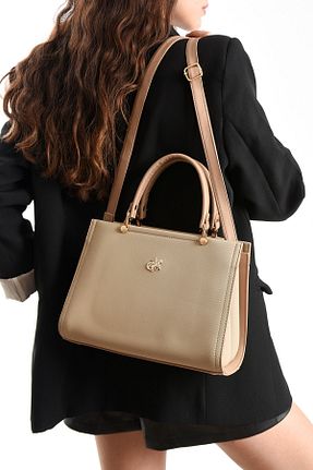 کیف دوشی بژ زنانه چرم مصنوعی H&D COLLECTİON - کد 919845757