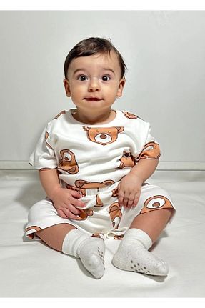 ست لباس راحتی سفید بچه گانه طرح حیوانات Drop Kids - کد 920873349