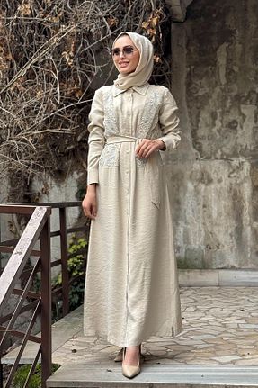 لباس حجاب بژ زنانه رگولار NAKİ - کد 919865382