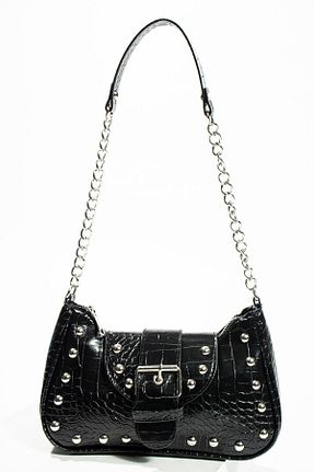 کیف دوشی مشکی زنانه چرم مصنوعی NBİBAGS - کد 793297558