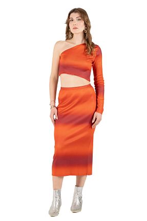 لباس نارنجی زنانه بافتنی Lubue - کد 920886341