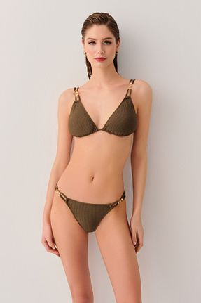 بالاتنه بیکینی خاکی زنانه ساده Suwen - کد 920751493