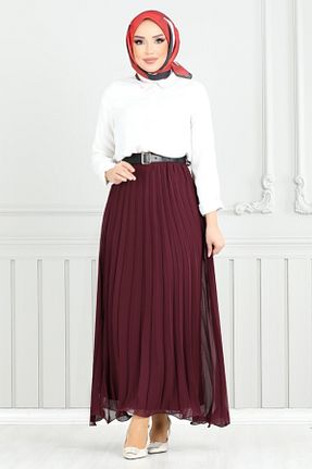 دامن حجاب زرشکی بافتنی ModaMerve - کد 919914995