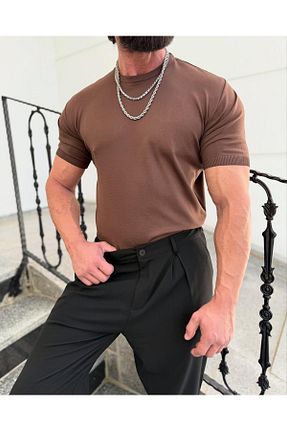 پلیور قهوه ای مردانه اسلیم فیت Seha mens - کد 919920894