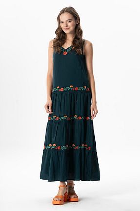 لباس آبی زنانه بافتنی Eliş Şile Bezi - کد 919923642