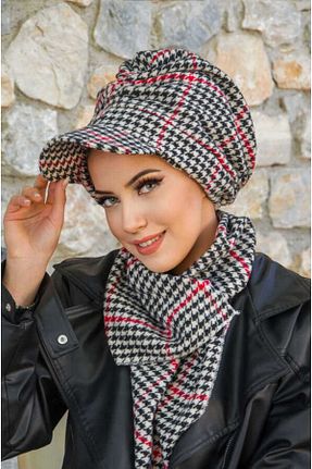 کلاه قرمز زنانه پنبه ای Aişe Tesettür - کد 871358687