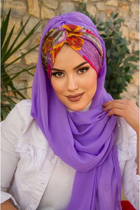 کلاه شنای حجاب بنفش زنانه Aişe Tesettür - کد 837357534