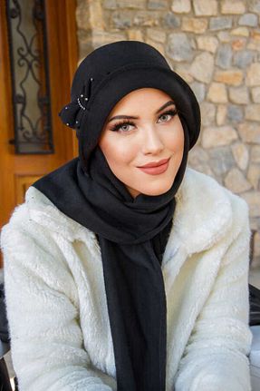 کلاه مشکی زنانه پنبه ای Aişe Tesettür - کد 871358858