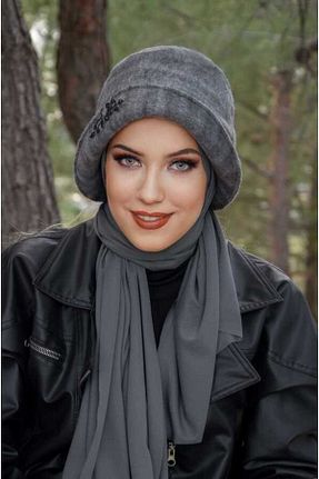 کلاه طوسی زنانه Aişe Tesettür - کد 871358853