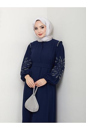 کلاه و ابایا سرمه ای زنانه پنبه پلی استر MY QILAM - کد 903362482