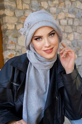 کلاه طوسی زنانه پنبه ای Aişe Tesettür - کد 871358845