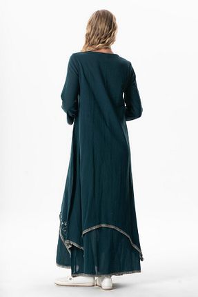 لباس حجاب آبی زنانه رگولار Eliş Şile Bezi - کد 919933123